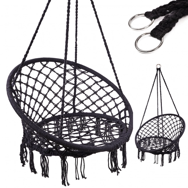 Swing Chair Nest with Backrest Black