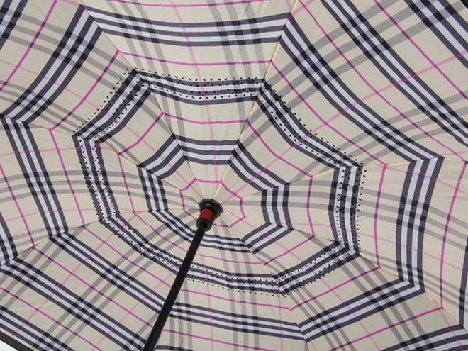 Umbrella inverted folding umbrella strong wires sturdy standing umbrella – Striped