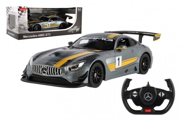 Auto RC Mercedes AMG GT3 kunststof 35cm 2,4GHz op afstandsbed. op batterijen in doos 44x18x23cm