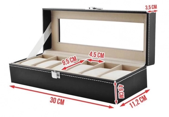Watch And Jewelry Organizer With 6 Compartments