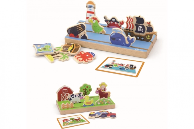 Viga houten educatieve puzzel leren over afstand 2-in-1