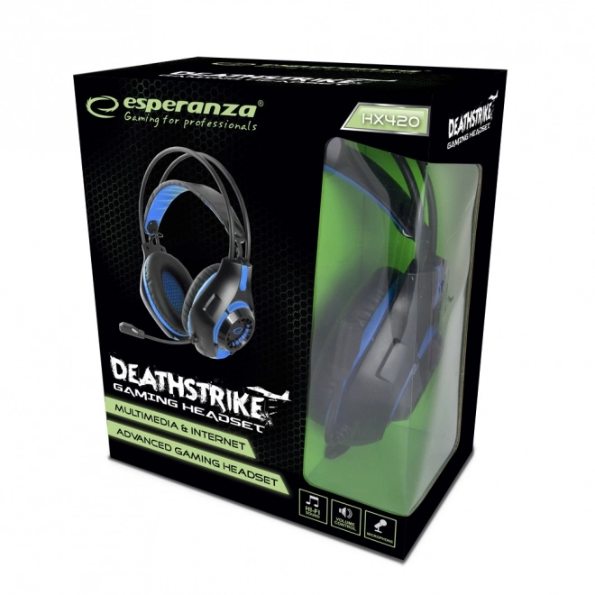 Gaming Kopfhörer mit Mikrofon Deathstrike Blau