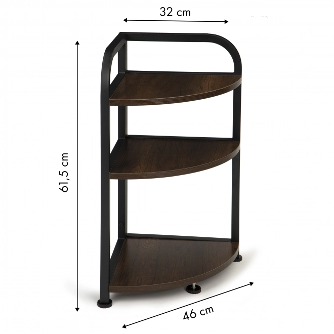 Étagère d'angle ModernHome de style loft, 3 étagères