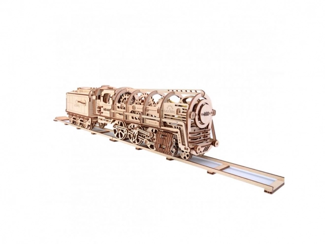 Mechanische houten puzzel UGEARS - Stoomlocomotief met tender