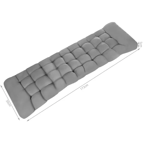Coussin matelassé pour chaise longue de jardin gris 23490