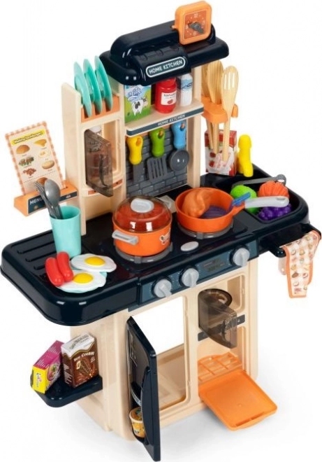 Kinderkeuken met LED stoomgenerator 42 accessoires marineblauw