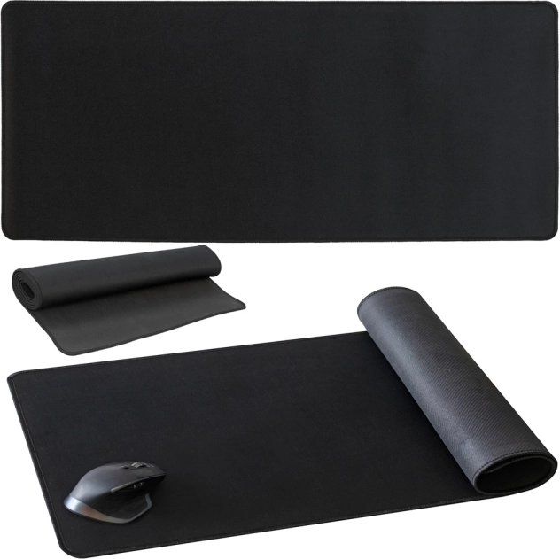 Grand tapis noir pour souris et clavier