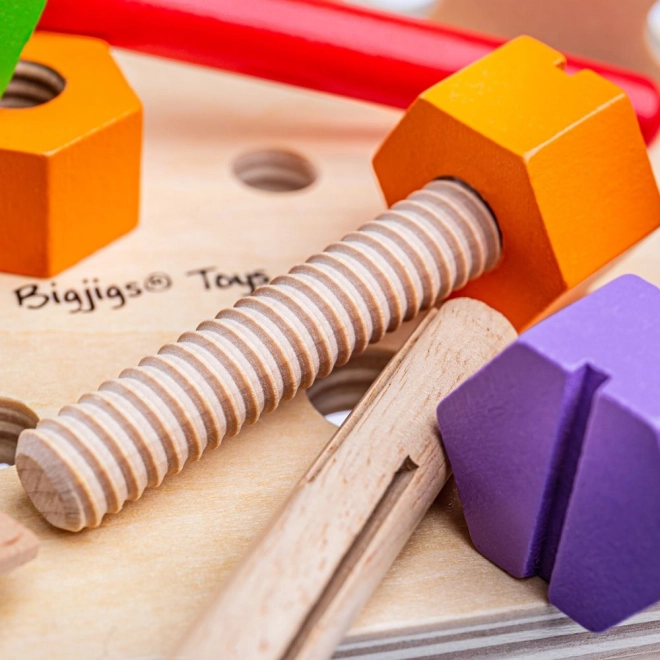 Établi en bois et caisse à outils 2 en 1 Bigjigs Toys