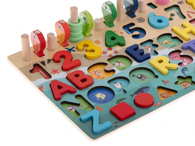 Houten telraam - cijfers, letters, vormen en dieren