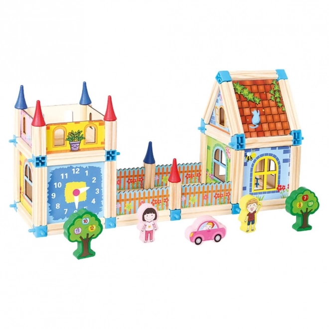 Colorful Wooden Castle Building Set