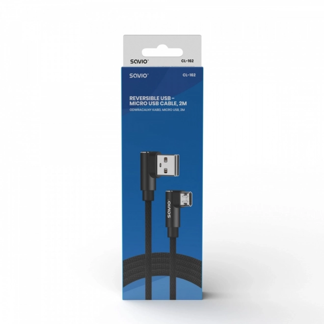 Câble avec connecteur USB Micro USB - USB A 2m des deux côtés