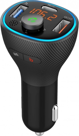 Émetteur FM pour voiture avec Bluetooth, USB et écran LED