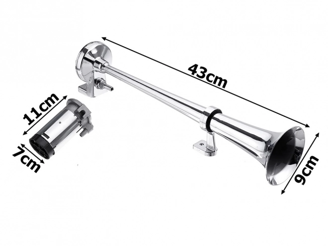 Pneumatische claxon Chrome met compressor 12V