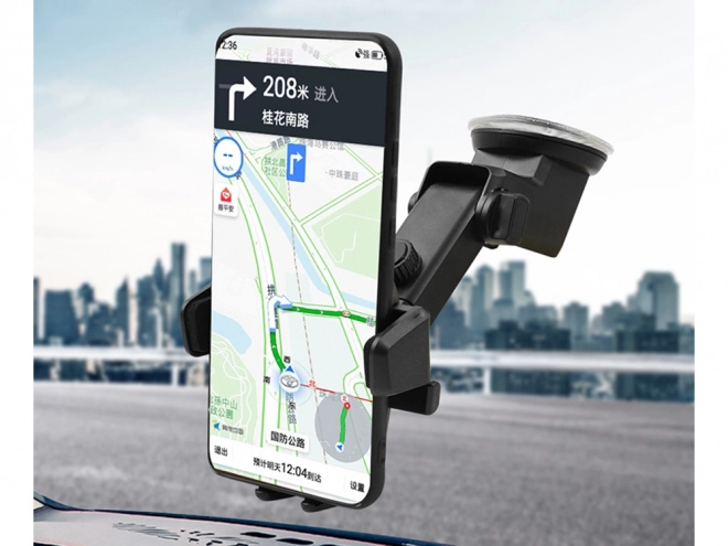 Autohouder voor mobiele telefoon met zuignap op voorruit