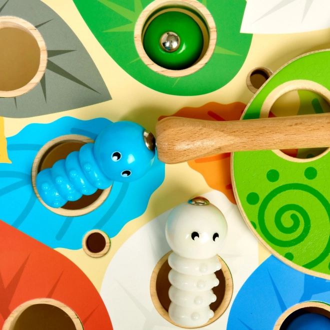 Lucy & Leo Vang de Rupsjes – houten motoriek spel met magneten