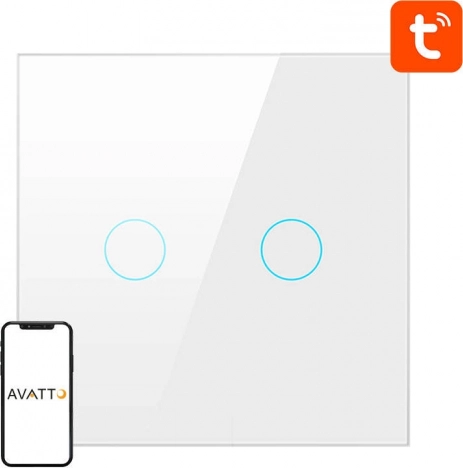Interrupteur d’éclairage intelligent ZigBee Avatto va-et-vient TUYA (blanc)