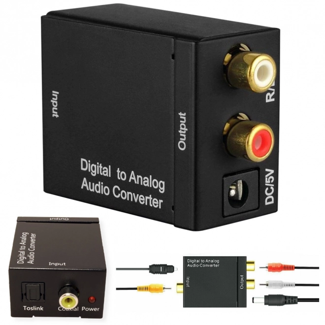 Optische audio converter Toslink naar Cinch