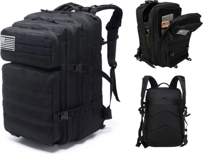Sac à dos tactique militaire 40–60 l noir