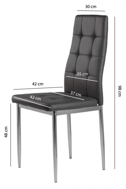 Set van 4 moderne grijze stoelen met doorgestikte zitting