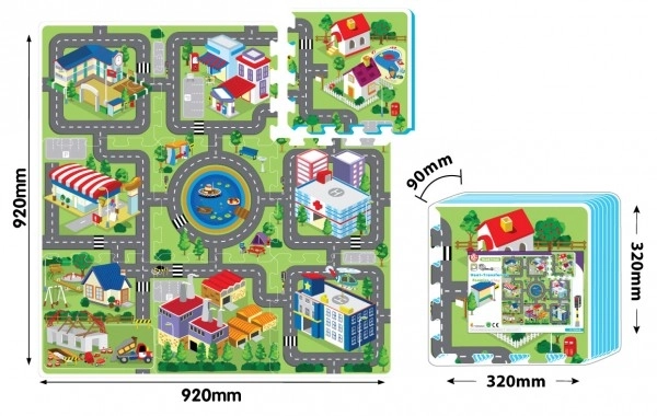 Schuimpuzzel met stadsontwerp 9 stuks