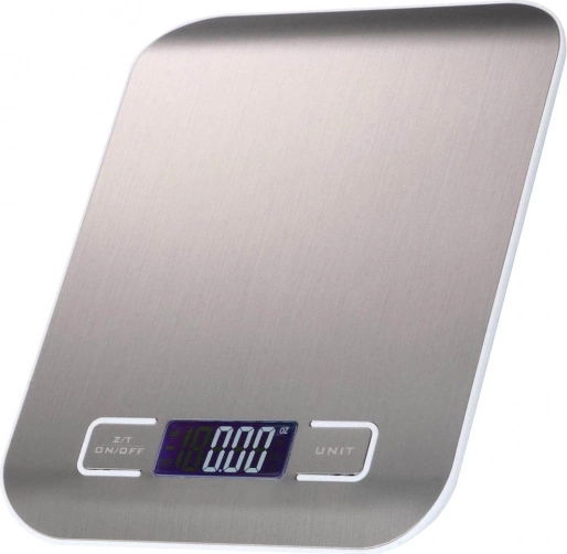 Balance de cuisine électronique en acier inoxydable 5 kg/1 g avec écran LCD rétroéclairé