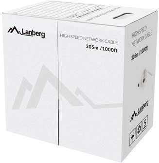 câble réseau LAN UTP Cat6 CU 305 m, conducteur rigide, gris