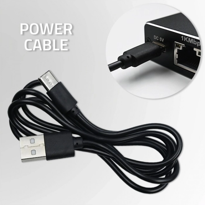 RJ45 Netzwerksplitter mit 1x2 Ports, USB-C, Aluminium