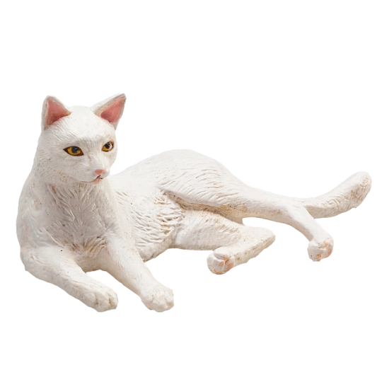 Mojo Animal Planet Chat blanc couché
