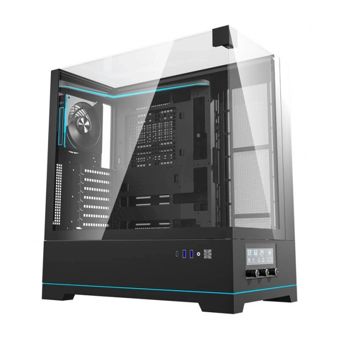 Boîtier d'ordinateur Darkflash DY450 PRO avec ventilateur noir