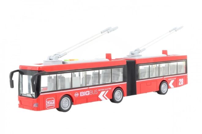 Rode gelede trolleybus op batterijen