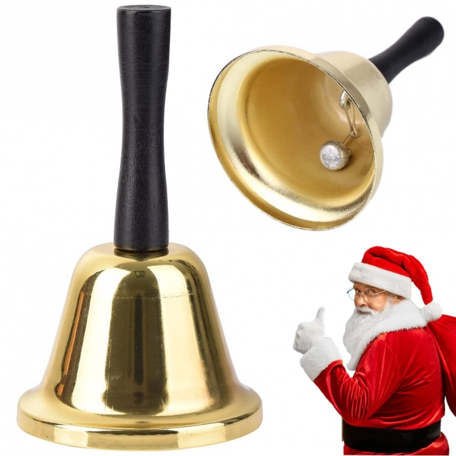 Goldene Handglocke mit schwarzem Griff