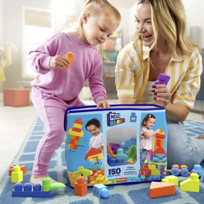 Mega Blocks Echt Grote Zak Met Blokken - Blauw (150 Delen)