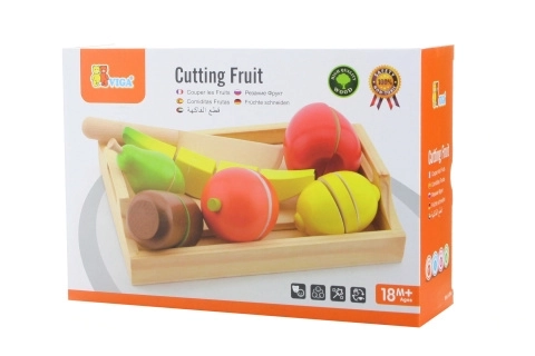 Houten snijfruit met dienblad