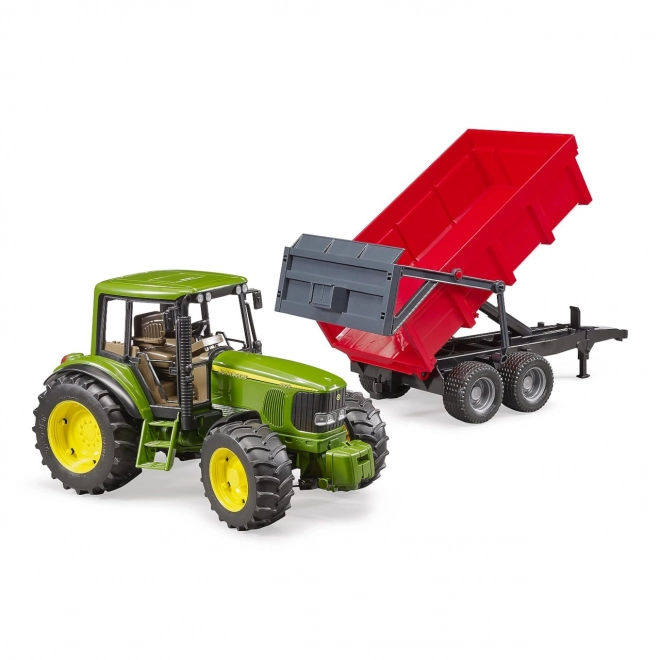 Bruder Trekker John Deere met kiepende aanhanger