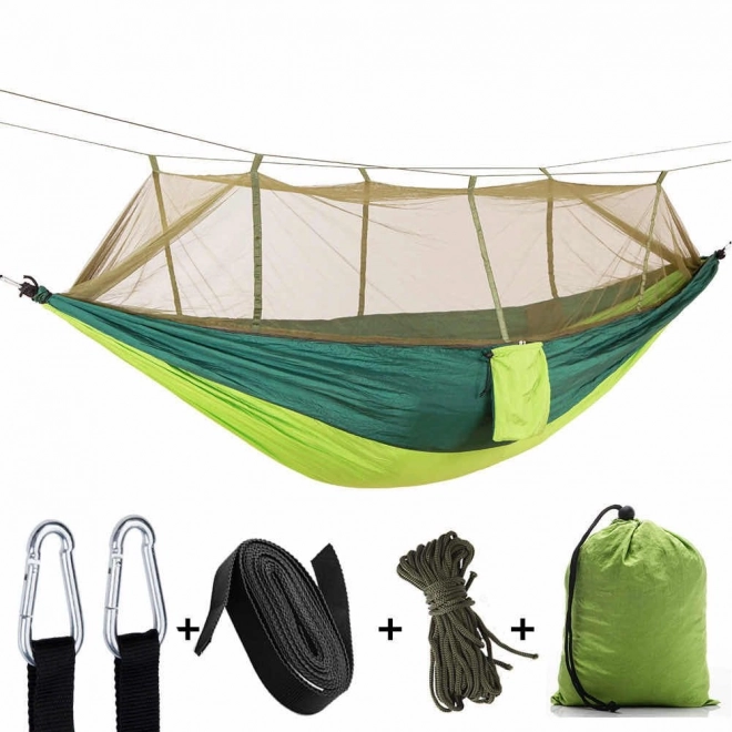 Picknick hangmat voor overleven in de tuin - groene klamboe