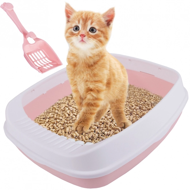 Open kattentoilet met rand en schep groot