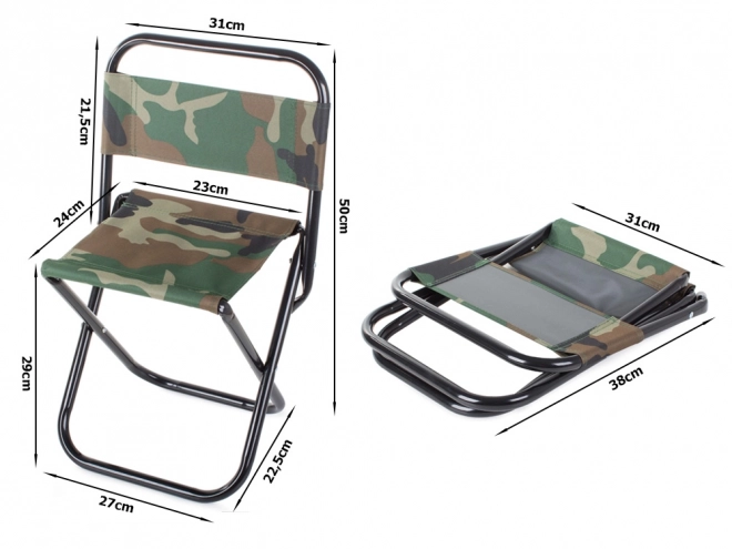 Foldable Fishing and Camping Chair with Backrest