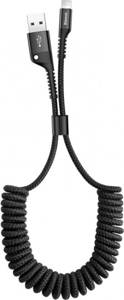 Baseus spiraalkabel lightning 1 m 2 A – zwart