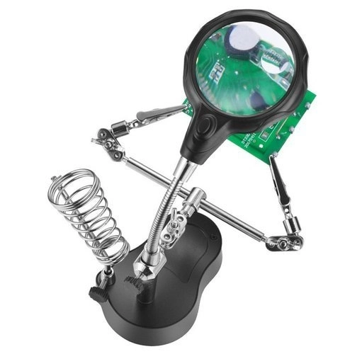 Derde hand met loep en LED-verlichting