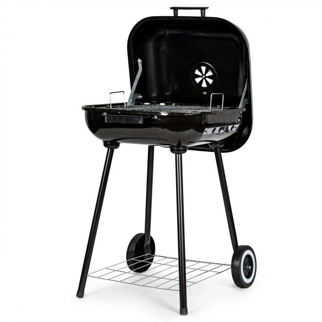 Moderner Grill mit Deckel und Rollen