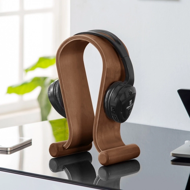 MC-815W Support pour casque en bois de noyer