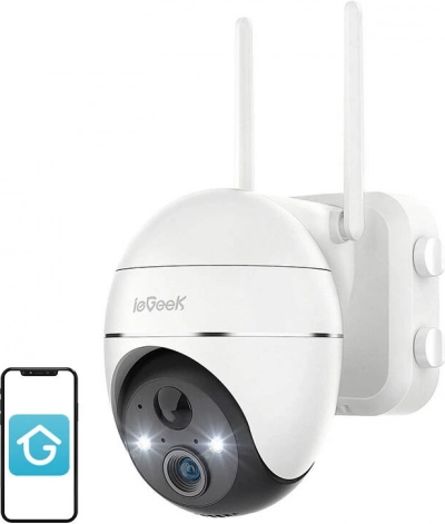 draadloze buiten-wifi-camera 3MP ieGeek ZS-GX1S wit 5200 mAh