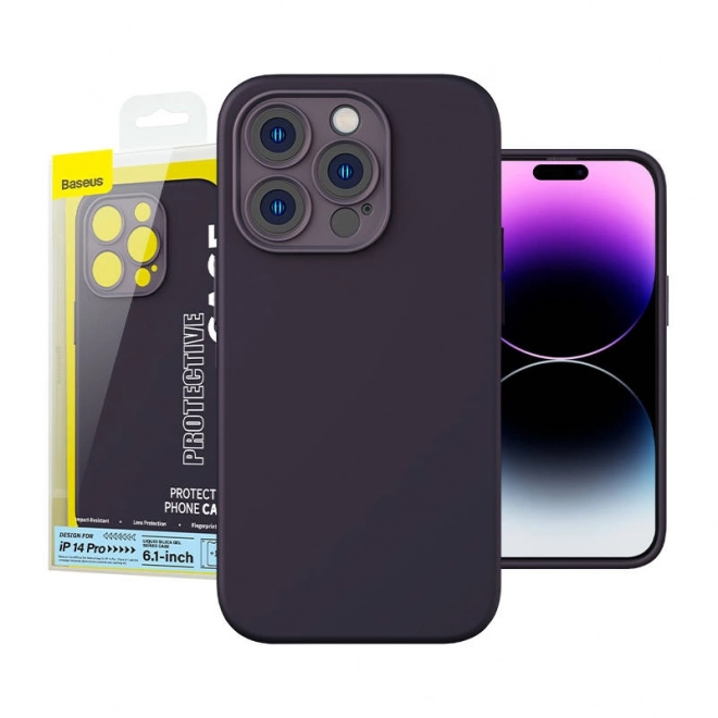 Baseus siliconen hoesje voor iPhone 14 Pro inclusief gehard glas en reinigingsset