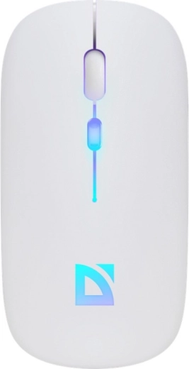 Kabellose leise Maus DEFENDER Touch, Bluetooth + 2,4 GHz, RGB, weiß
