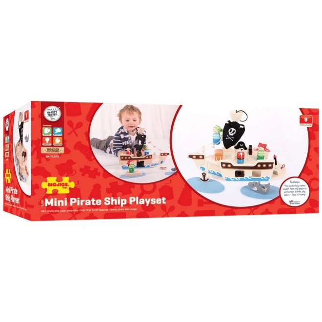 Houten piratenschip met toebehoren van Bigjigs Toys