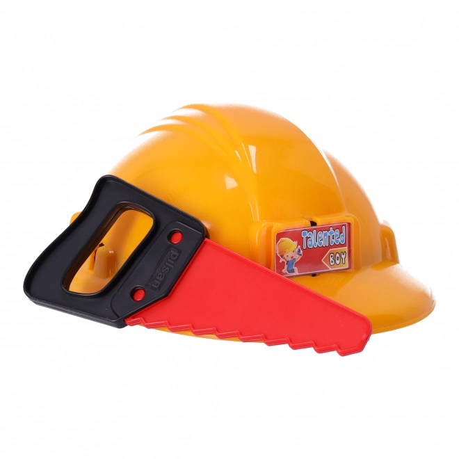 Set voor kleine klusser met helm en gereedschap