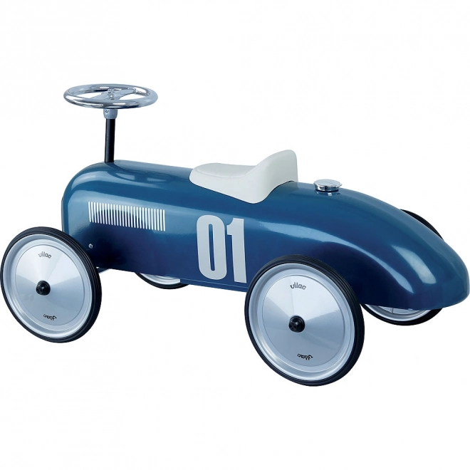Vintage metalen loopauto blauw