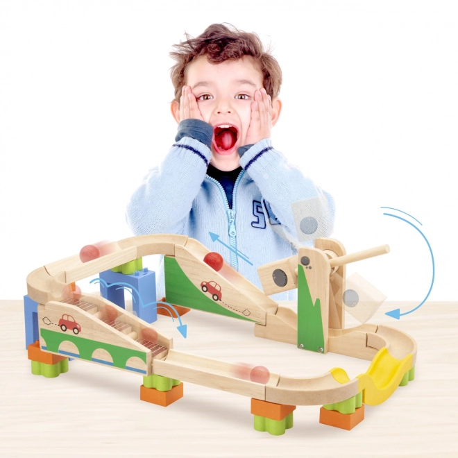 Houten Hoge Snelheids Knikkerbaan Wonderworld TRIX