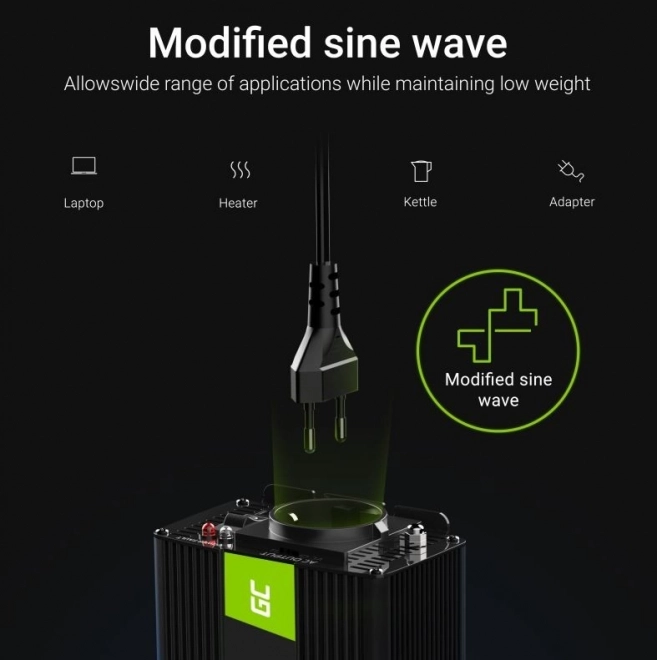 Draagbare omvormer Green Cell 12V naar 230V 1000W/2000W