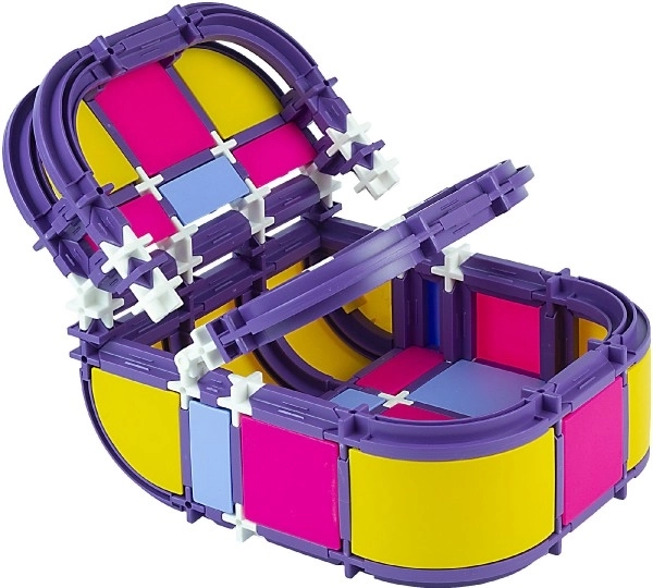 Bouwpakket SEVA GEZIN Kinderwagen plastic 293 stukjes in doos 35x33x5cm 4+